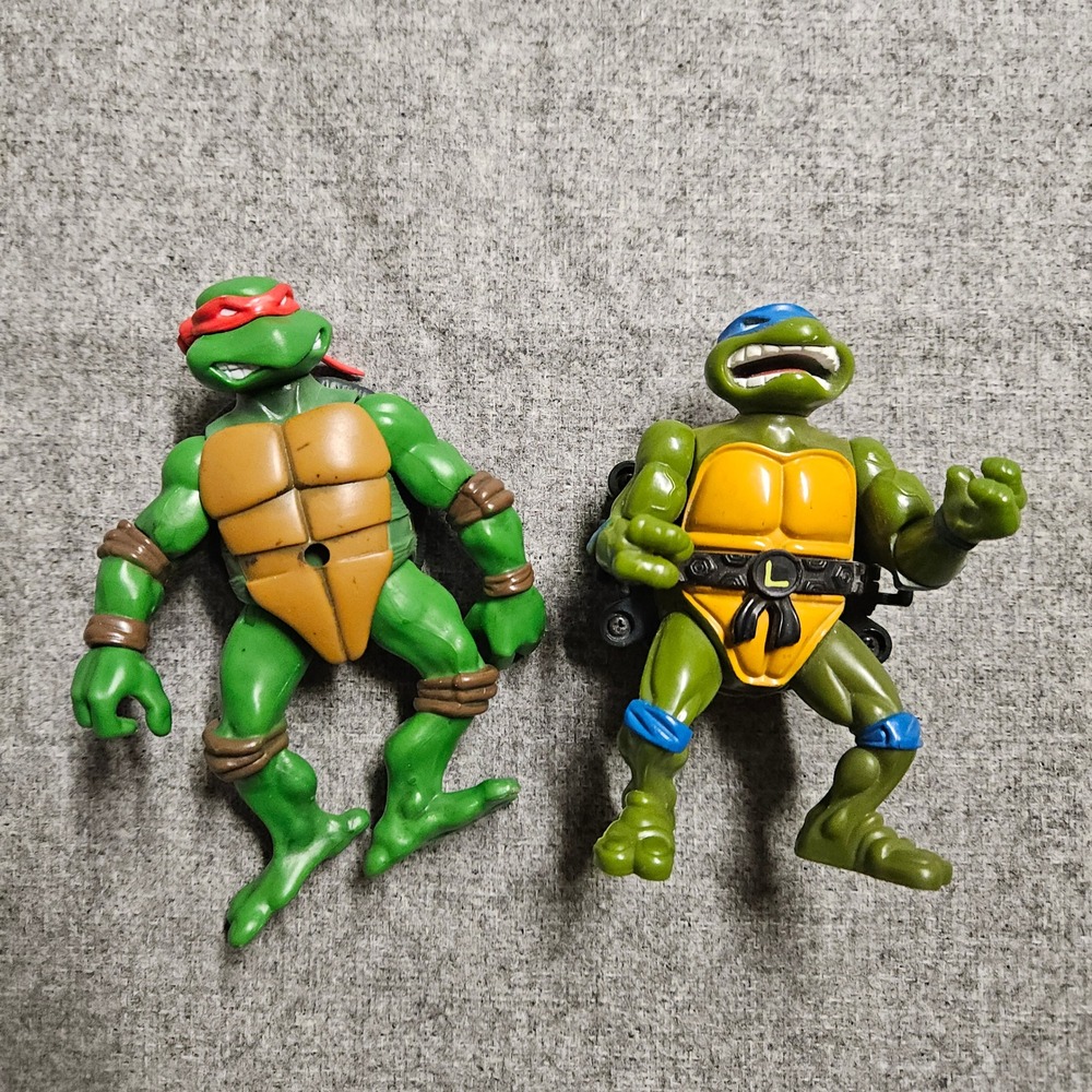Playmates TMNT Action Figure‎ Lot Leonardo Raphael Green 90s Vintage Mirage Toys